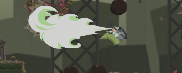 Dustforce Review Most people see a janitor’s job as being a boring, mundane occupation. What if you were a janitor cleaning up not only trash and dirt, but taking out dirt monsters while performing acrobatic moves in the air?